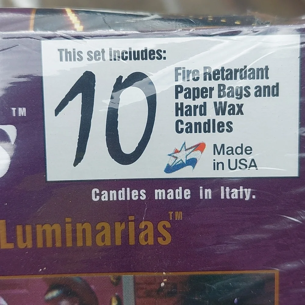 Halloween VTG Luminarias Festive Candle Bags - Purple and White ghosts